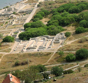 Базилика в базилике с высоты птичьего полета (аэрофото 2001 г.)